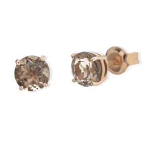 Pendientes Oro Rosa Can Quarzo Fume