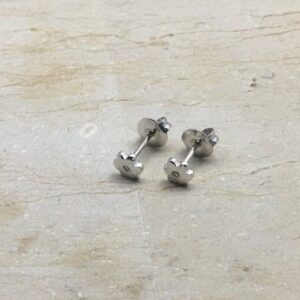 Pendientes Oro  Blanco Niña Con Diamantes Talla Brillante