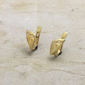 Pendientes Oro Amarillo Con Diamantes Talla Brillante