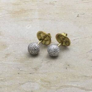 Pendientes Oro  Blanco y Oro Amarillo Con Diamantes Talla Brillante