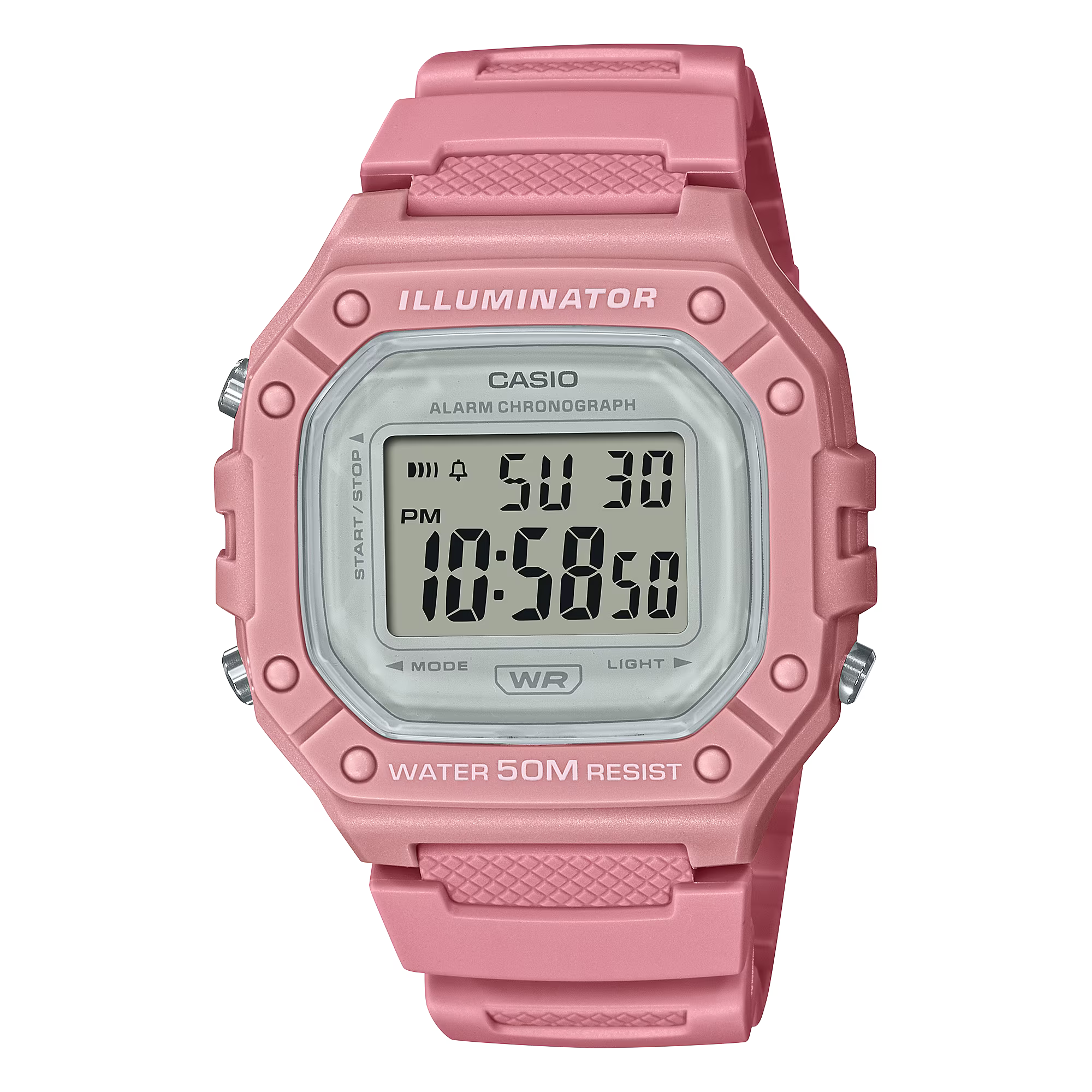 Reloj Casio Unisex Rosa Esf. Blanca W-218HC-4AVEF