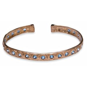 Esclava Señora Platadepalo Bronce Circonitas Azules. Tbf7E