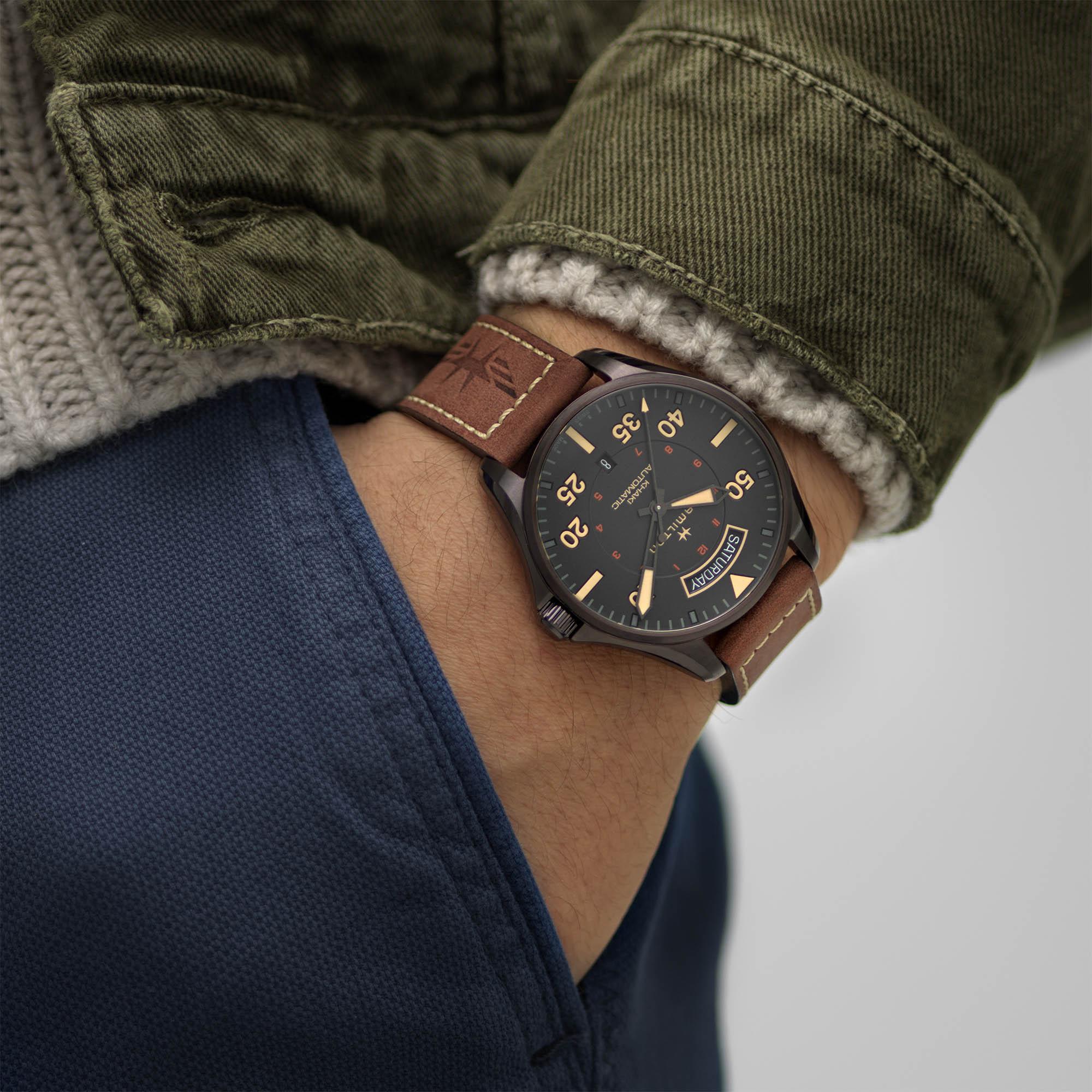 Reloj Hamilton Hombre Khaki Aviation Day Date Auto Automático | 42mm | H64605531 - Imagen 6