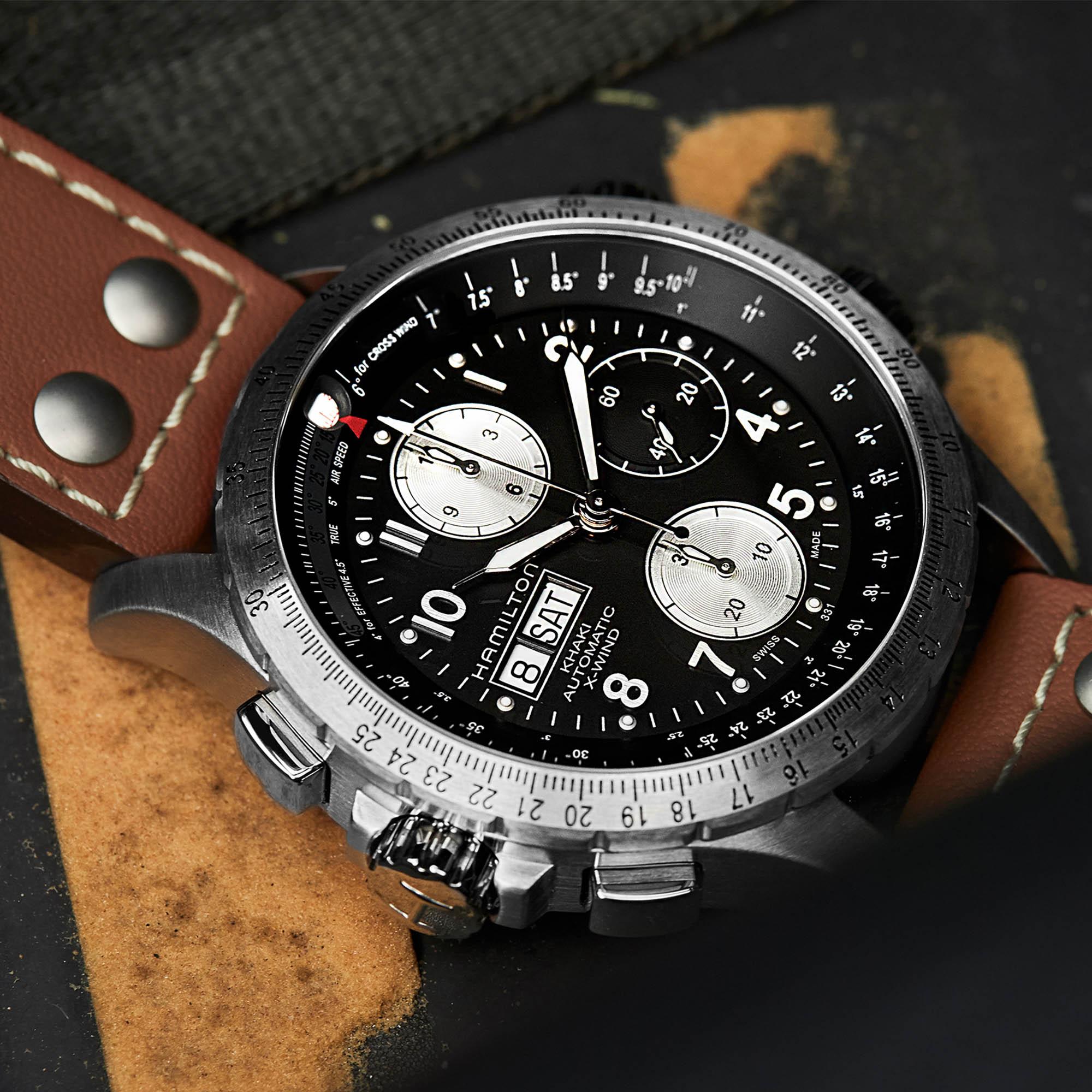 Reloj Hamilton Khaki Aviation X-Wind Auto Chrono Ref/ H77616533 - Imagen 7