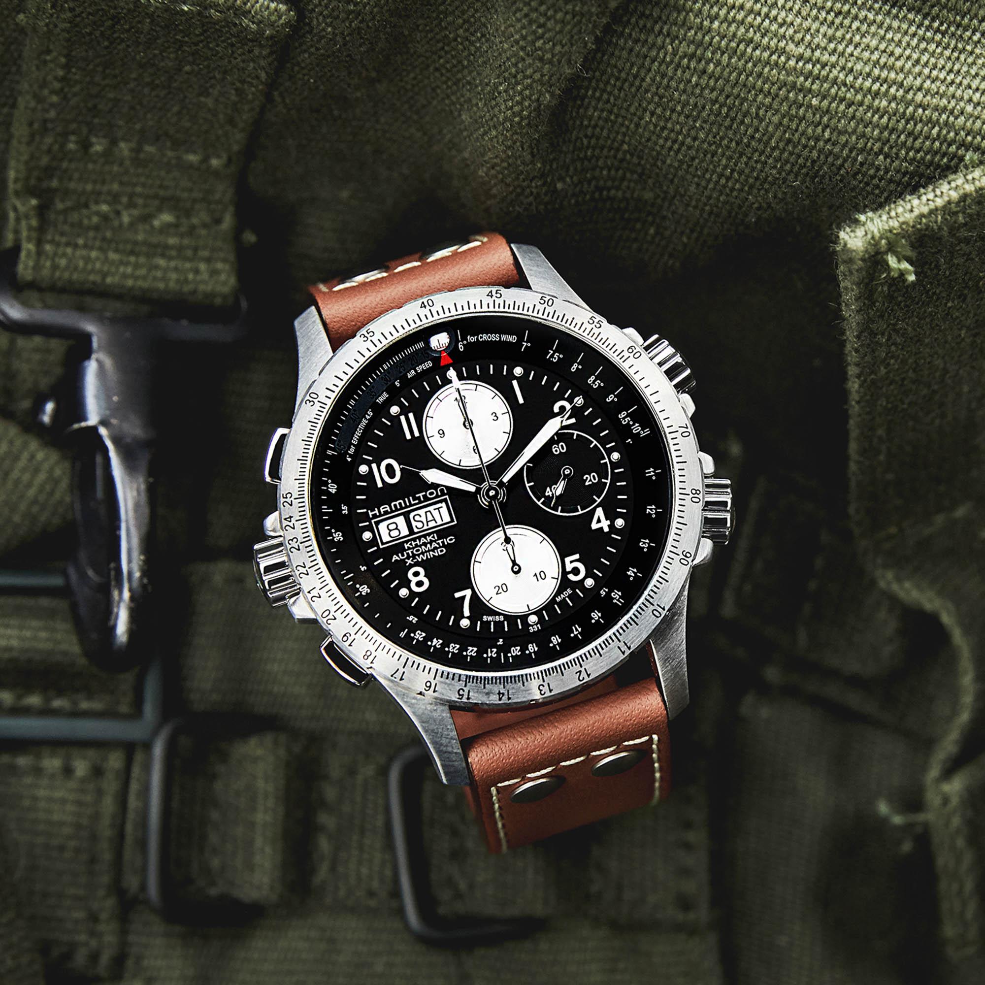 Reloj Hamilton Khaki Aviation X-Wind Auto Chrono Ref/ H77616533 - Imagen 13