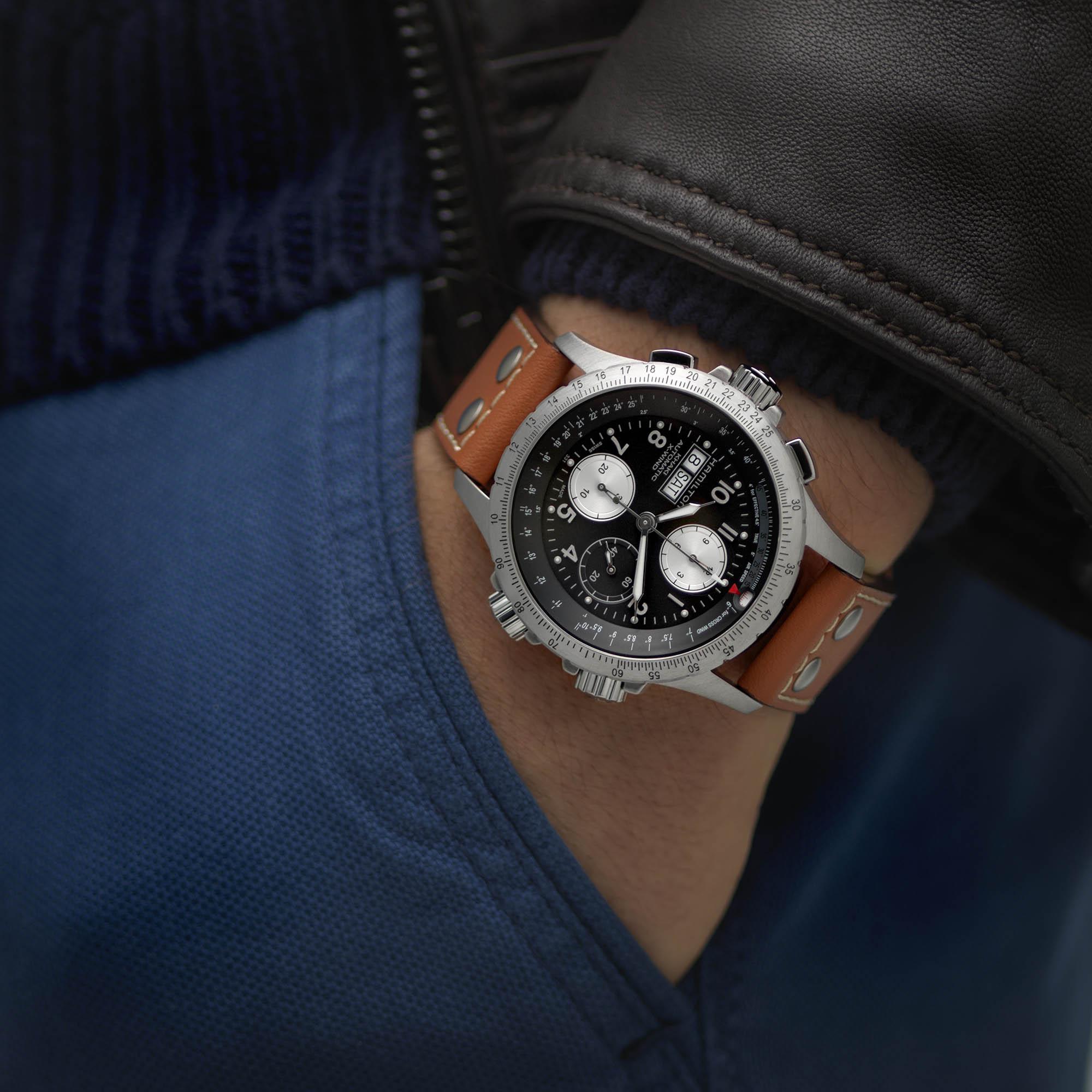 Reloj Hamilton Khaki Aviation X-Wind Auto Chrono Ref/ H77616533 - Imagen 14