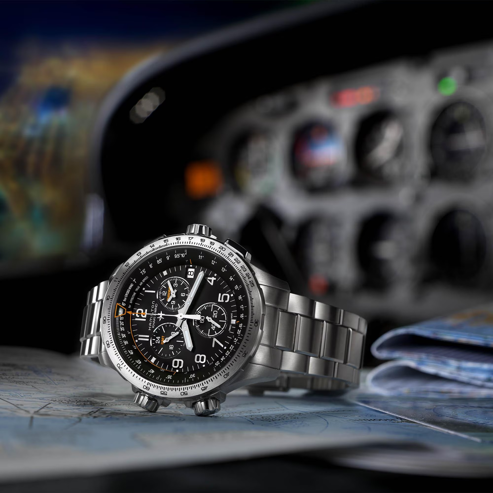Reloj Hamilton Khaki Aviation X-wind Gmt Chrono Quartz Ref.H77912135 - Imagen 2