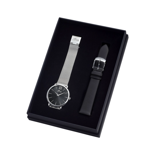 Reloj Lotus 18731/4 Negro Correa De Acero, Mujer - Imagen 2
