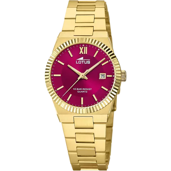 Reloj Lotus Sra Freedom 18840/2 Burdeos Correa De Acero Inoxidable 316L, Mujer