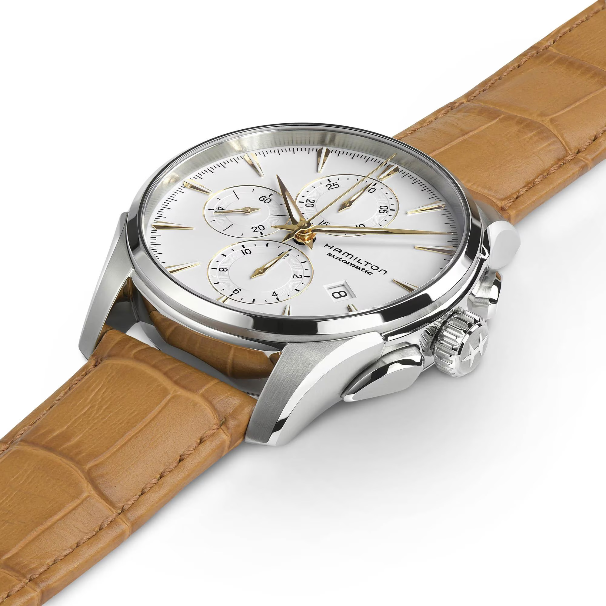 Reloj Hamilton Jazzmaster Auto Chrono Brown Strap Ref.H32586511 - Imagen 3