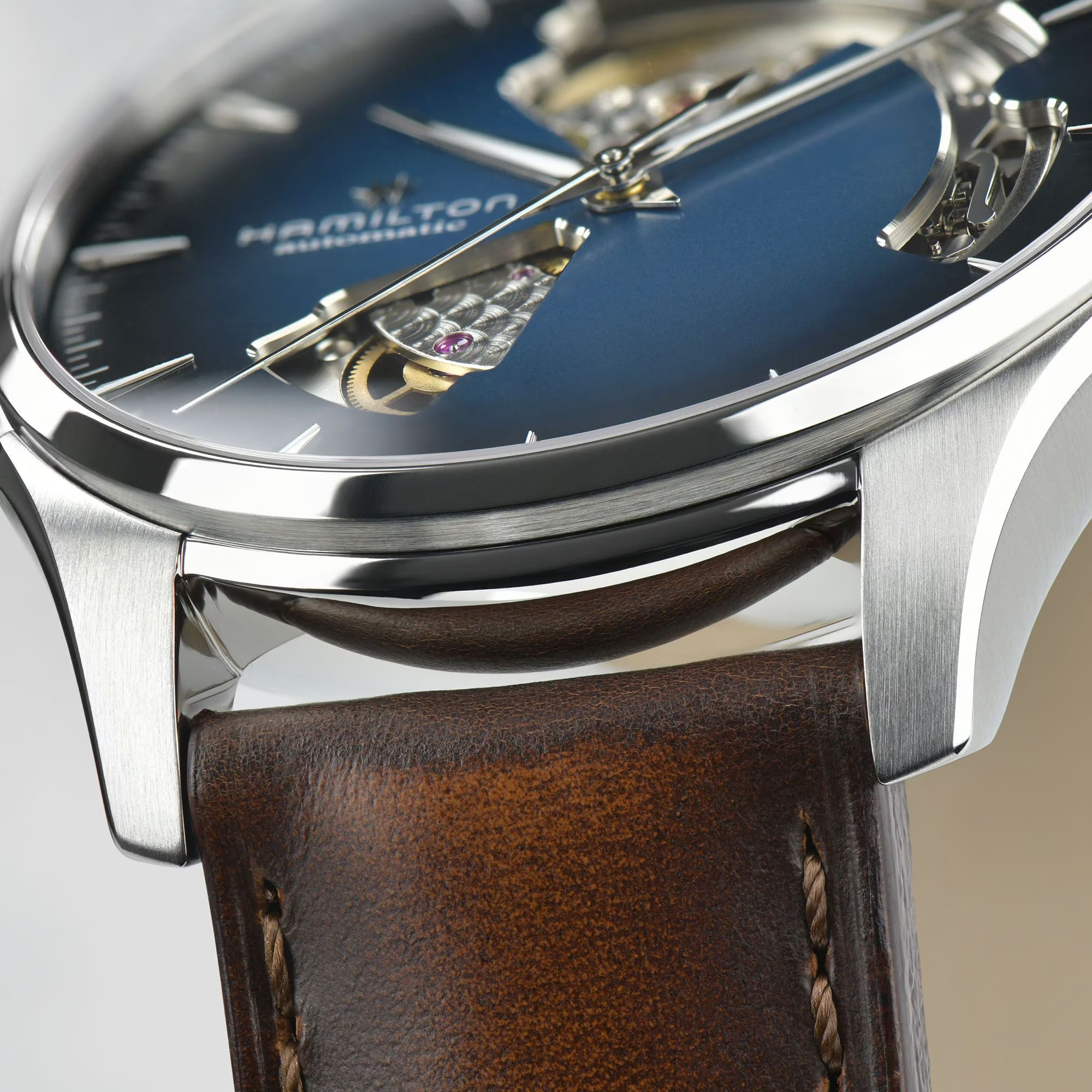 Reloj Hamilton Jazzmaster Open Heart Smoked Blue Ref. H32675540 - Imagen 4