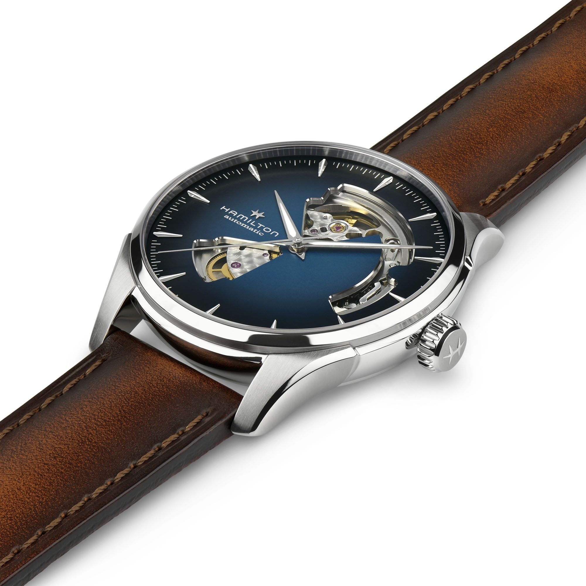 Reloj Hamilton Jazzmaster Open Heart Smoked Blue Ref. H32675540 - Imagen 2