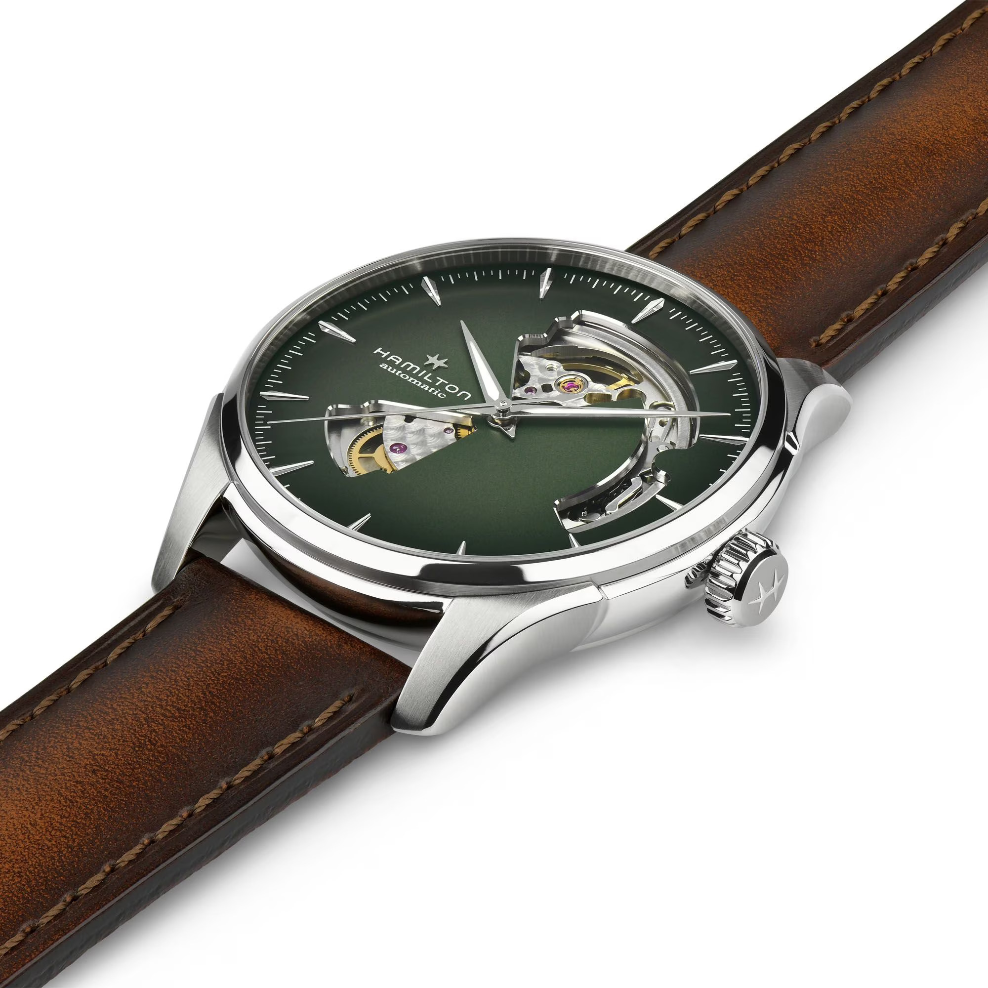 Reloj Hamilton Open Heart Smoked Green Ref. H32675560 - Imagen 2