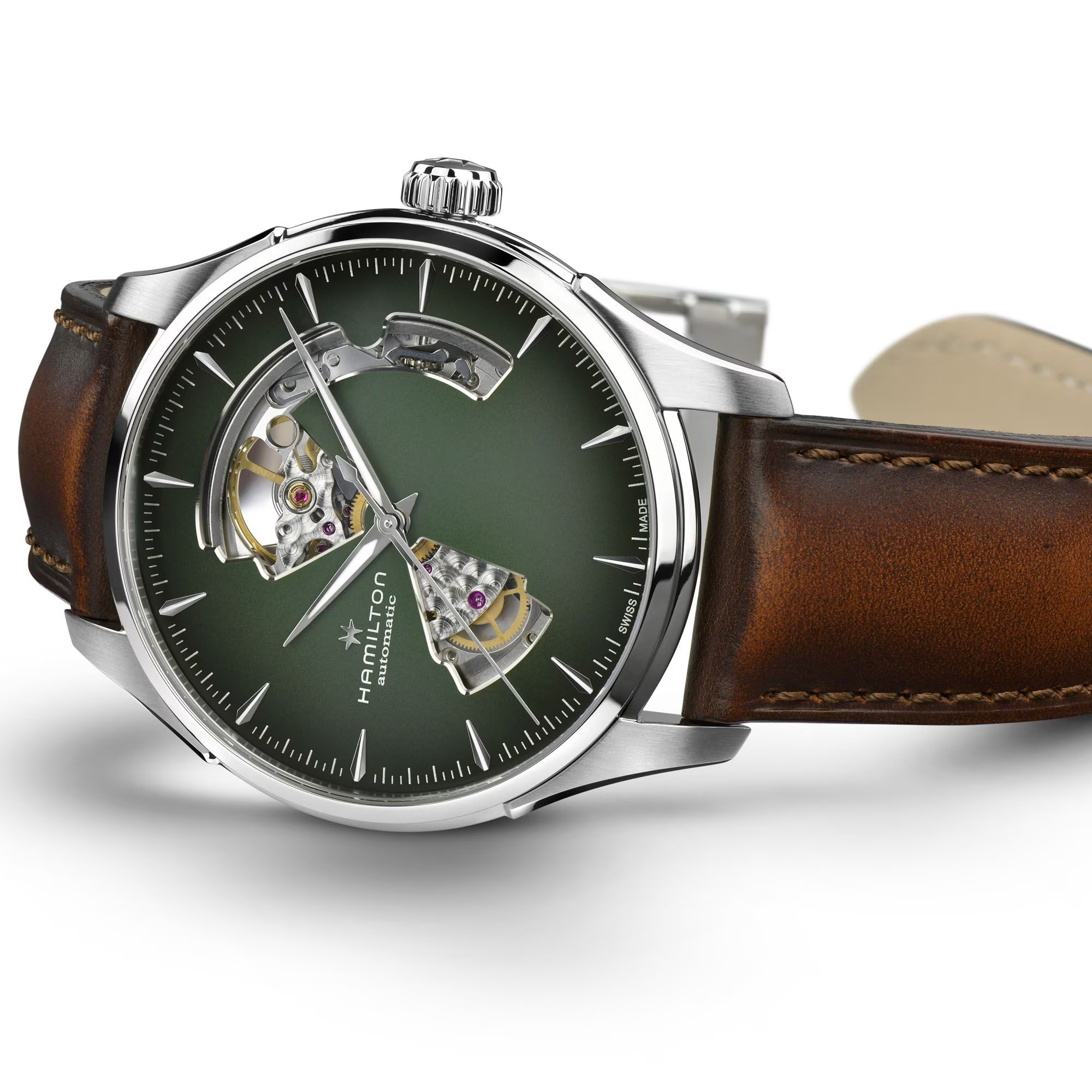 Reloj Hamilton Open Heart Smoked Green Ref. H32675560 - Imagen 3