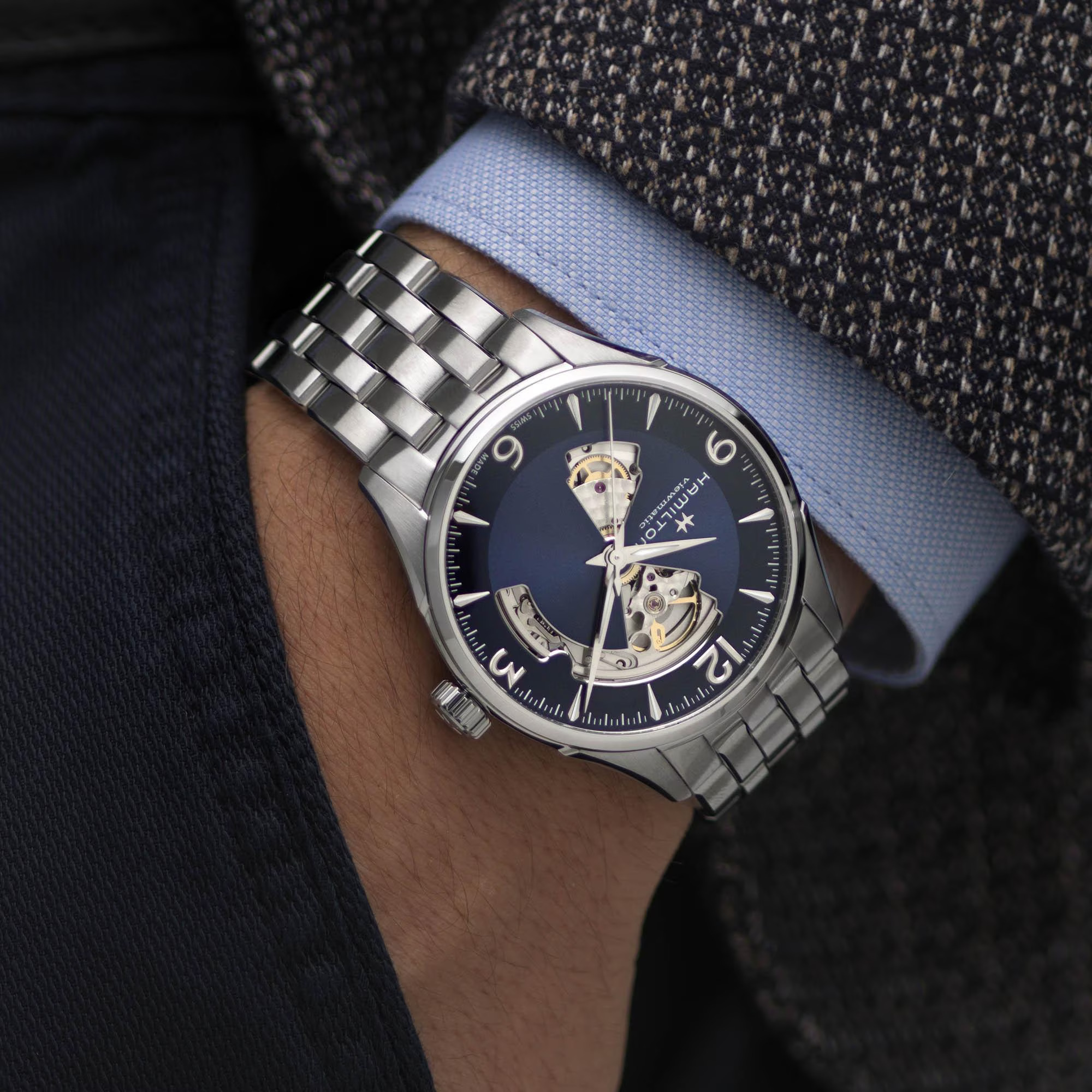 Reloj Hamilton Jazzmaster Automatic Watch Open Heart Ref.H32705141 - Imagen 5