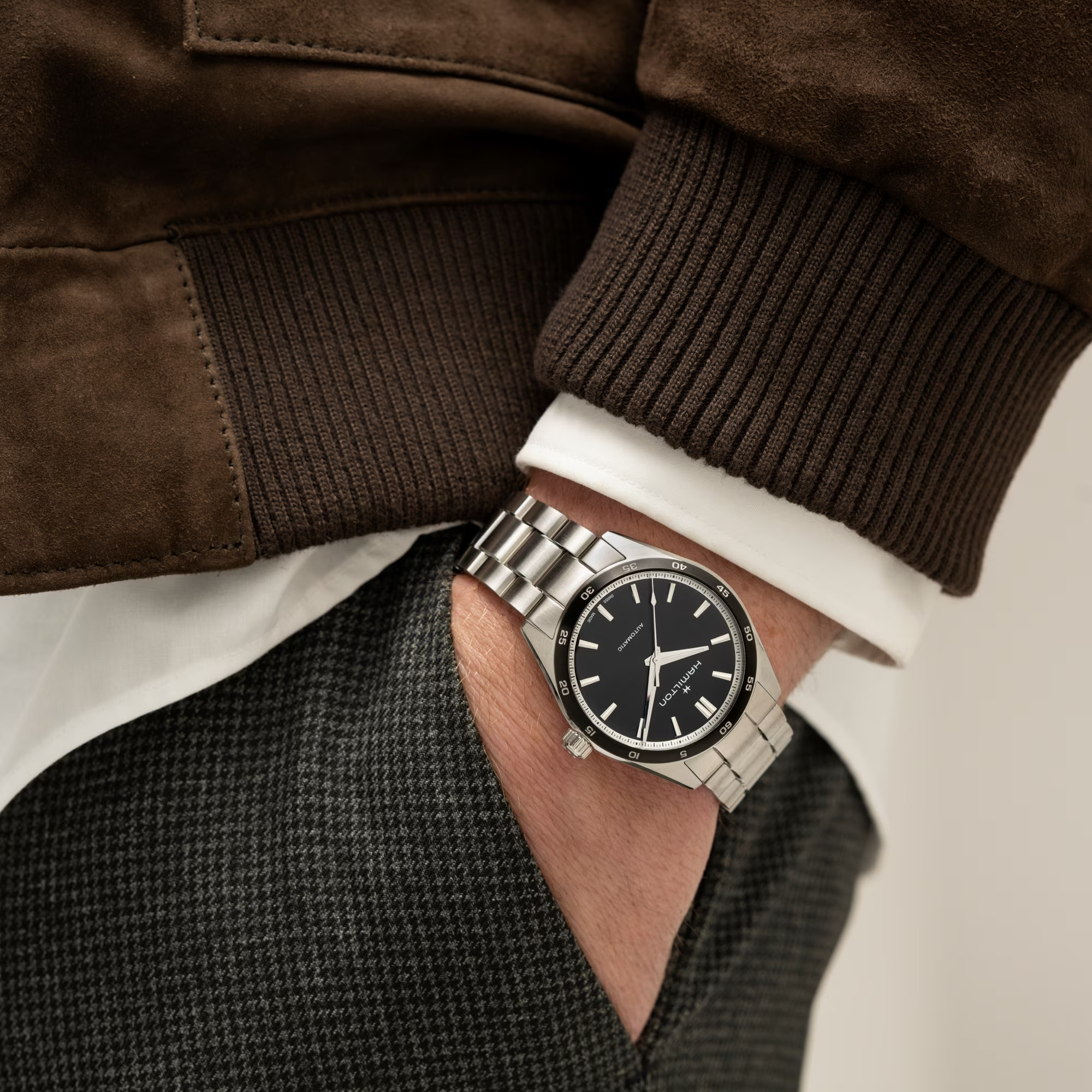 Reloj Hamilton Jazzmaster Performer Auto Brazalete Ref.H36205130 - Imagen 4