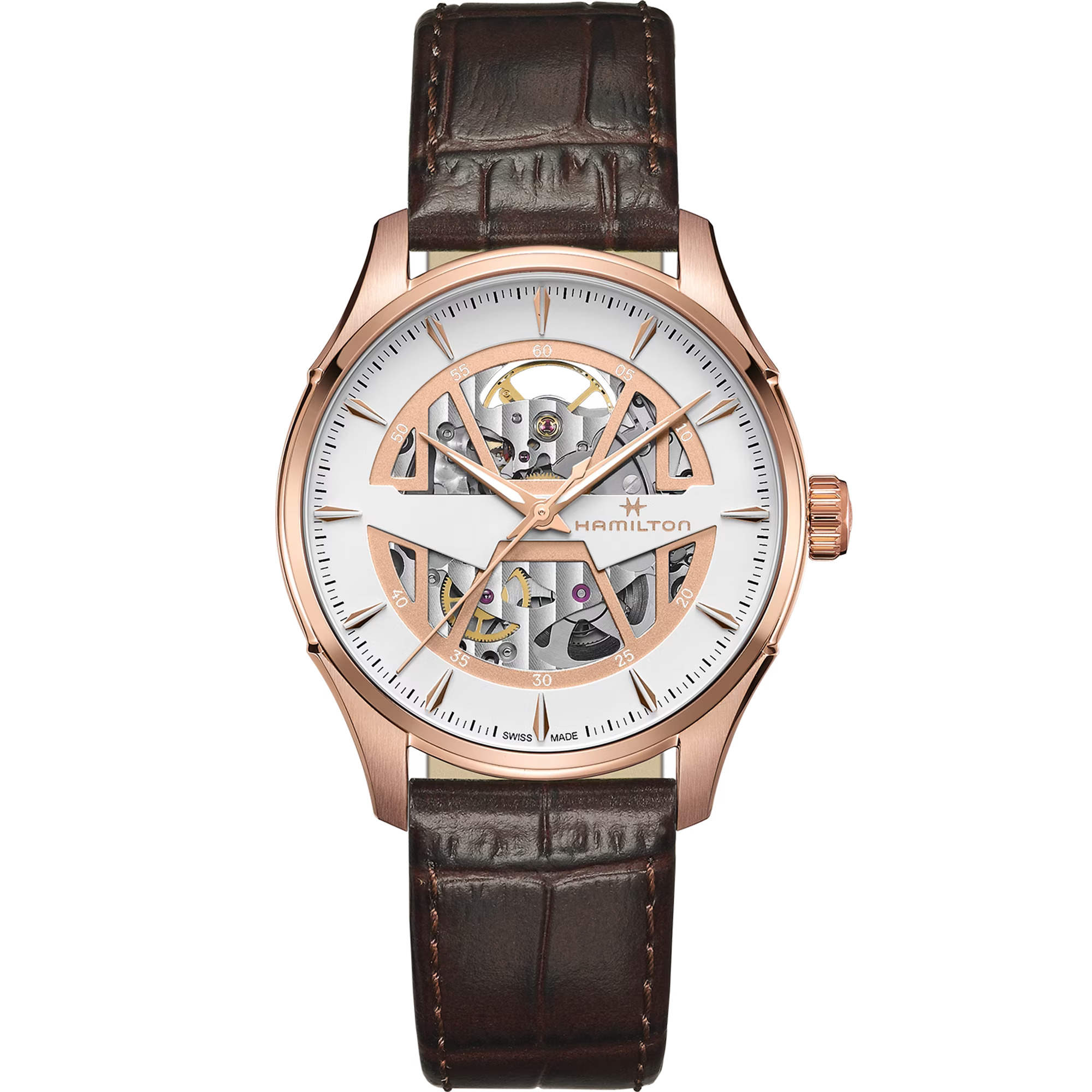 Reloj Hamilton Jazzmaster Skeleton Auto Brown Leather Ref. H42505510