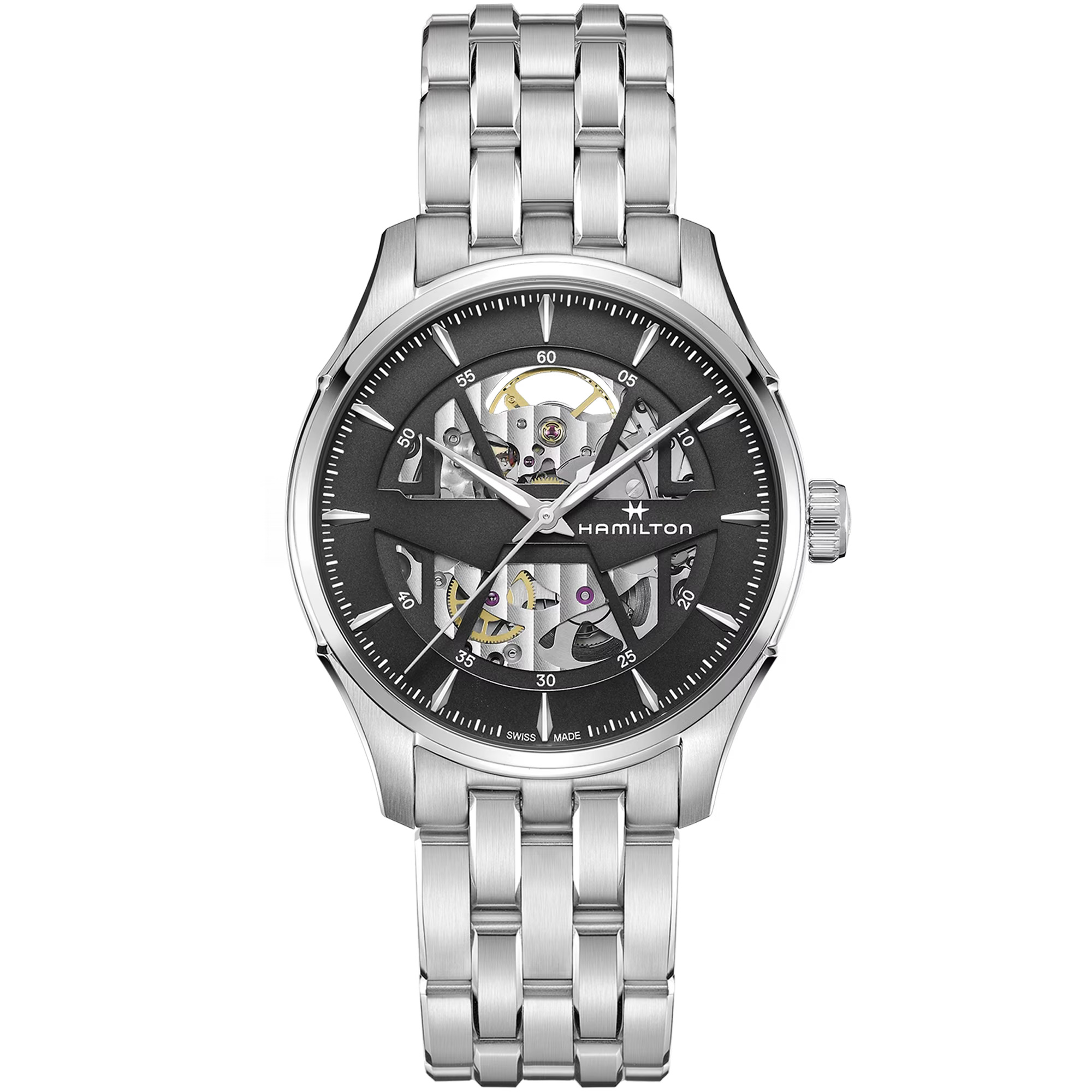 Reloj Hamilton Jazzmaster Skeleton Auto Brazalete Ref.H42535180