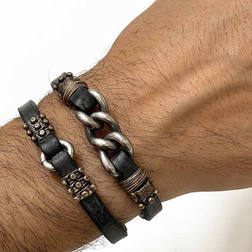 Pulsera Hombre PLATADEPALO DELFOS de cuero plano Referencia: R/MB169X T/19 - Imagen 2