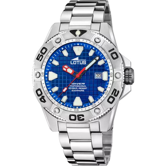 RELOJ LOTUS 18929/B AZUL CORREA DE ACERO INOXIDABLE 316L, HOMBRE