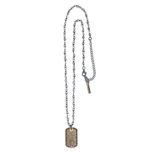 Collar Calavera Unisex PLATADEPALO Miscou en rosario Referencia: R/SN009X