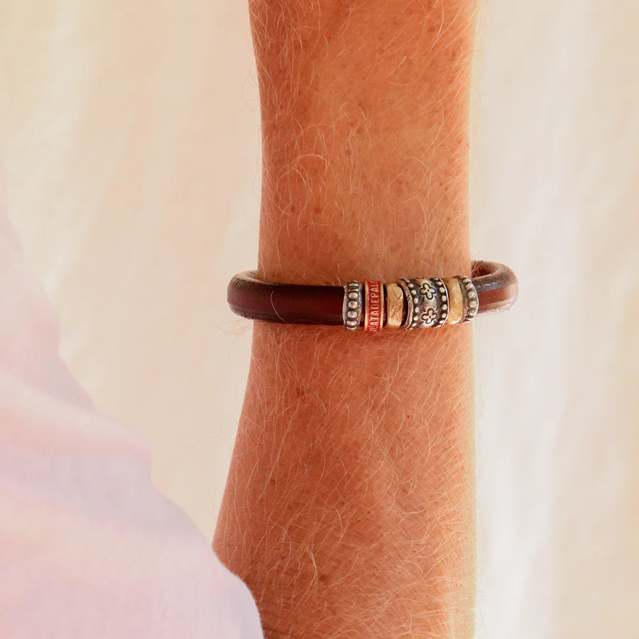 PULSERA DE CUERO, PLATA 925 Y BRONCE TARIAN - Imagen 2