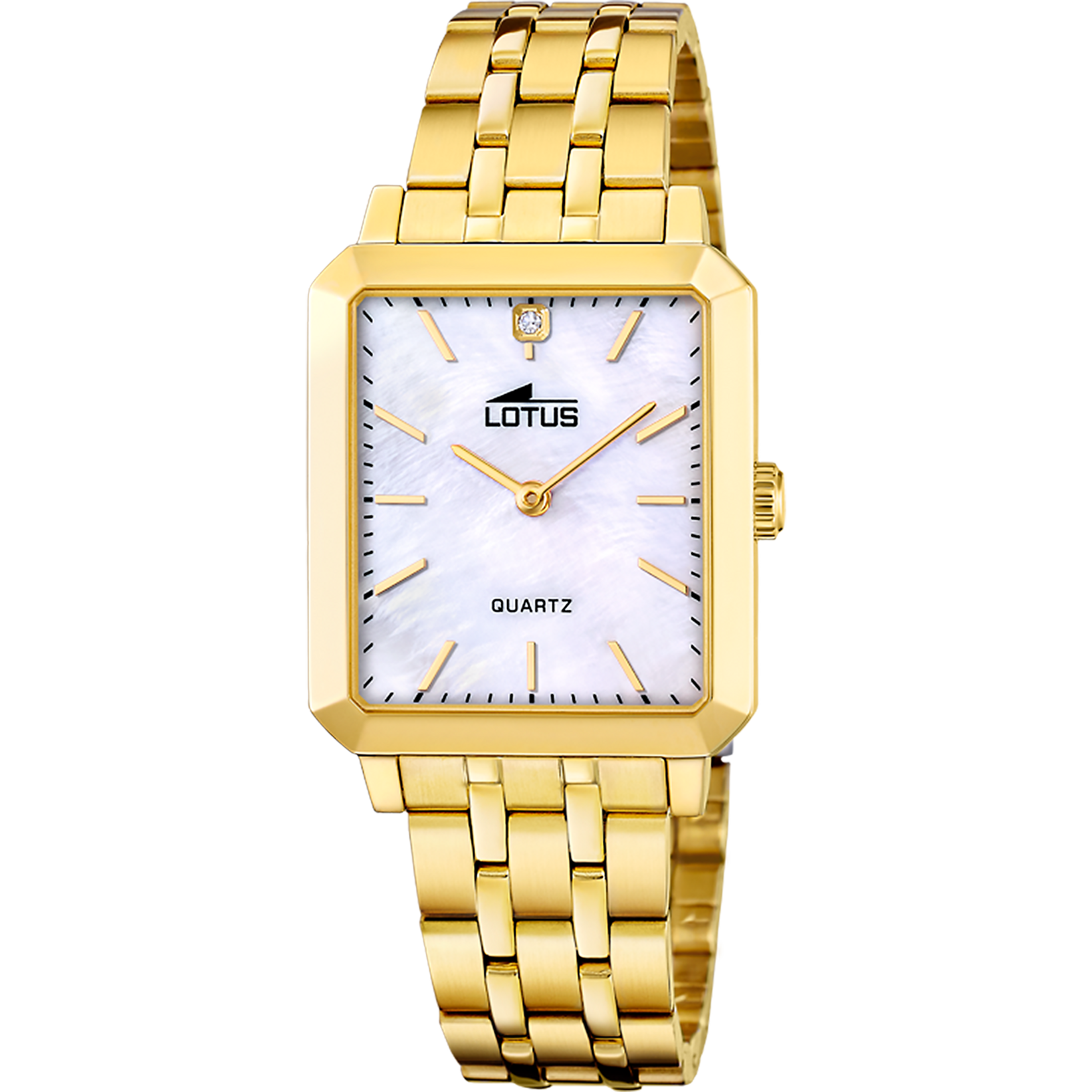 RELOJ LOTUS SQUARE SERIES 18982/1 BEIGE CORREA DE ACERO INOXIDABLE 316L, MUJER